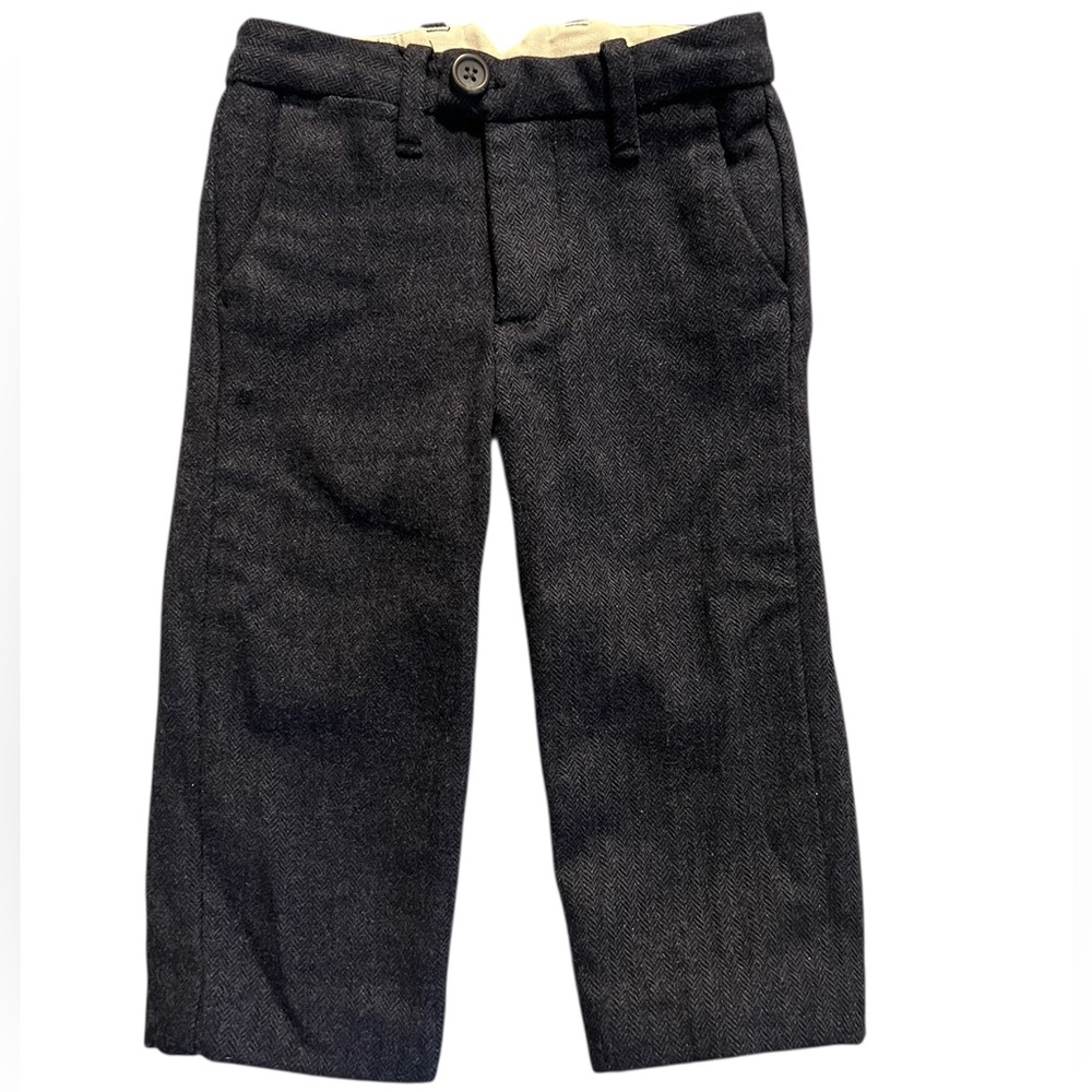 Gap Toddler Wool Herringbone Dress Pants Slacks Dark Grey 2T